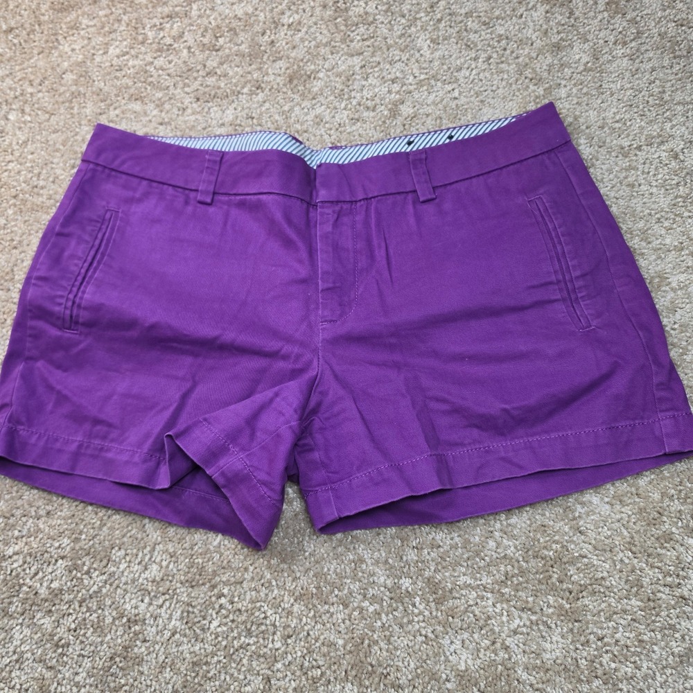 Stylus Shorts Purple Cotton Chino Casual Preppy 10